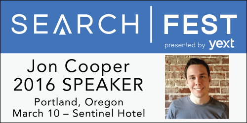 See Jon Cooper Speak at SearchFest 2016